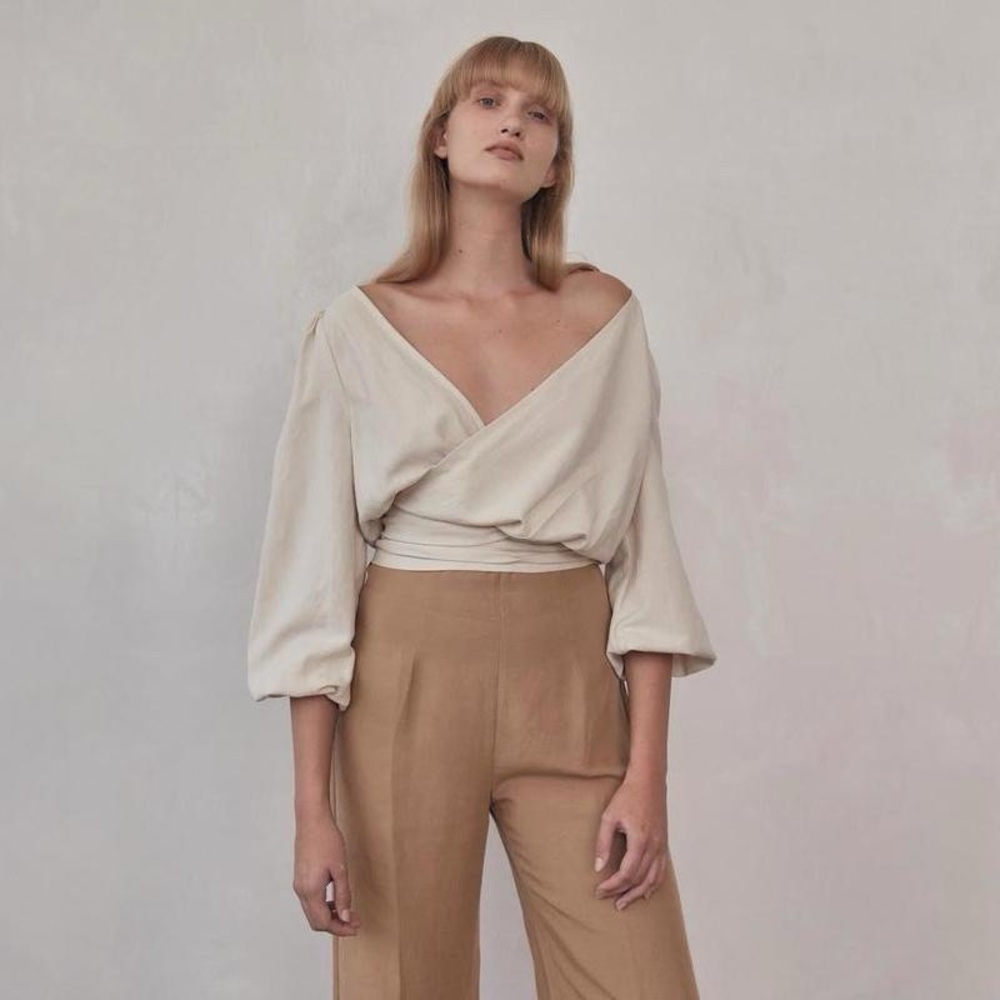 St. Agni Delphine Wrap Top